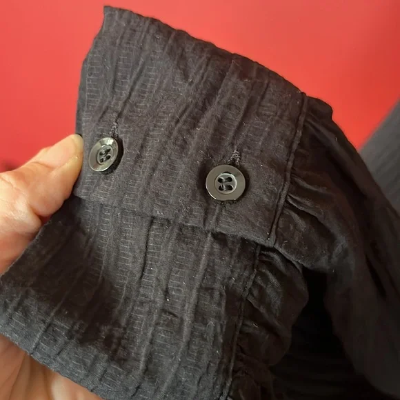 BNWOT WoWo black button down long sleeve top - Picture 7 of 13
